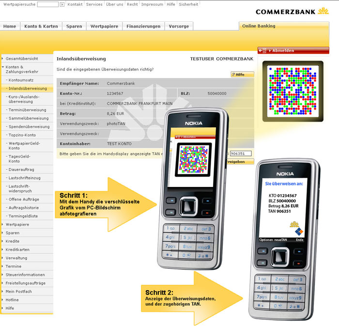 Commerzbank and Cronto Launch Secure Online Banking with photoTAN -
World's First Deployment of Visual Transaction Signing Mobile Solution